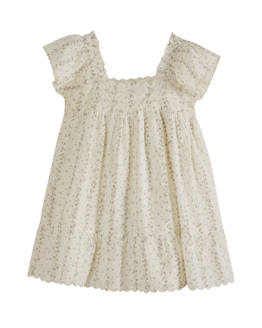 Robe voile de coton rosier écru