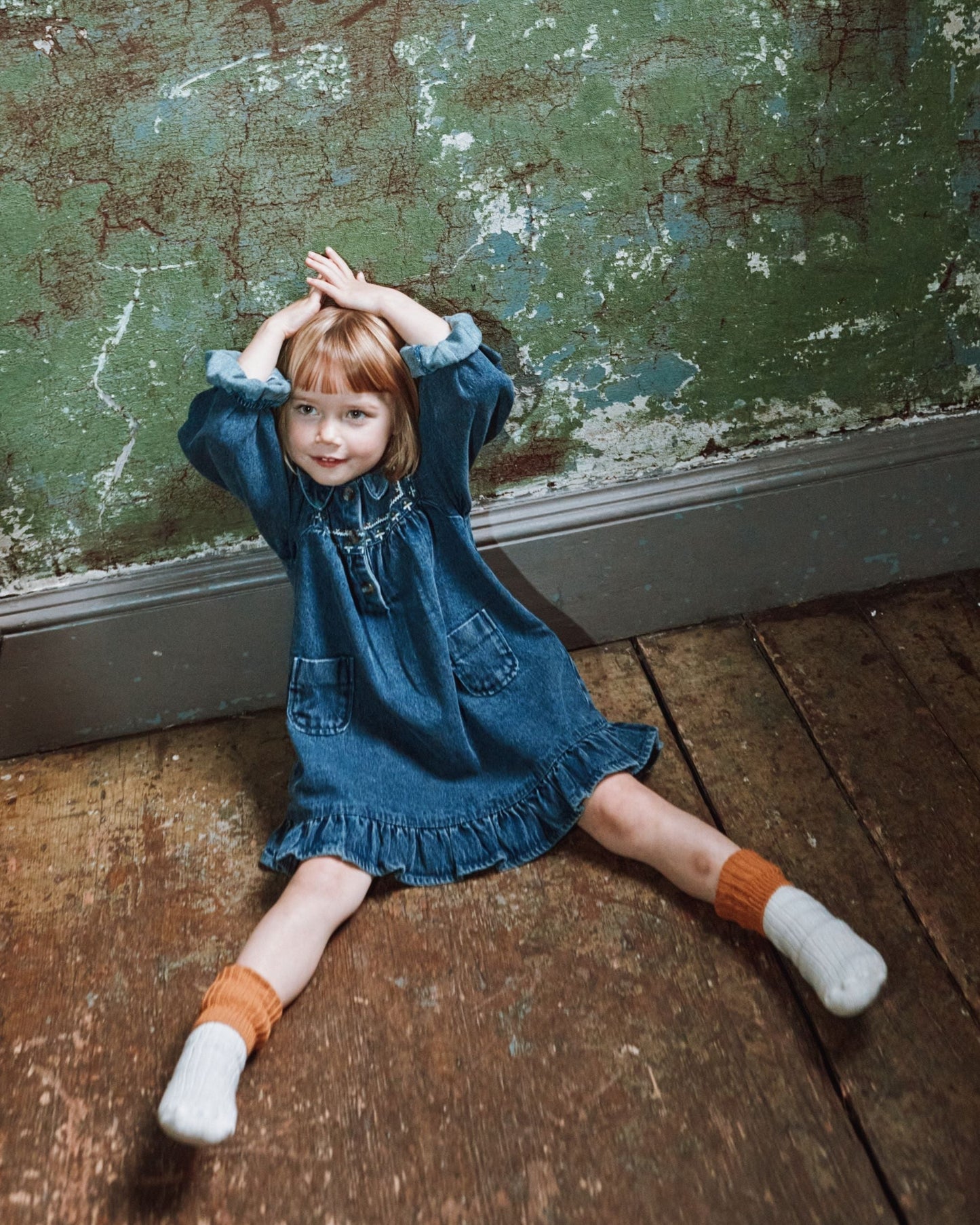 Robe - Brodé denim bleu