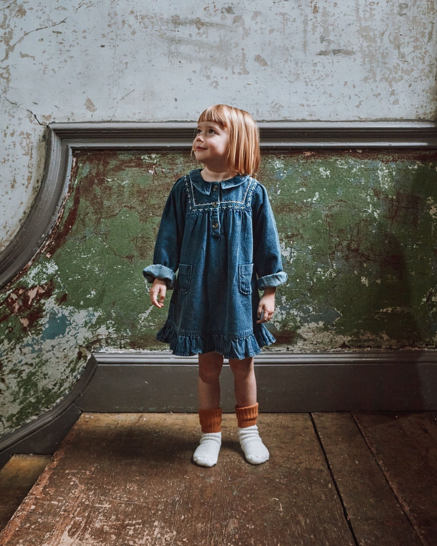 Robe - Brodé denim bleu
