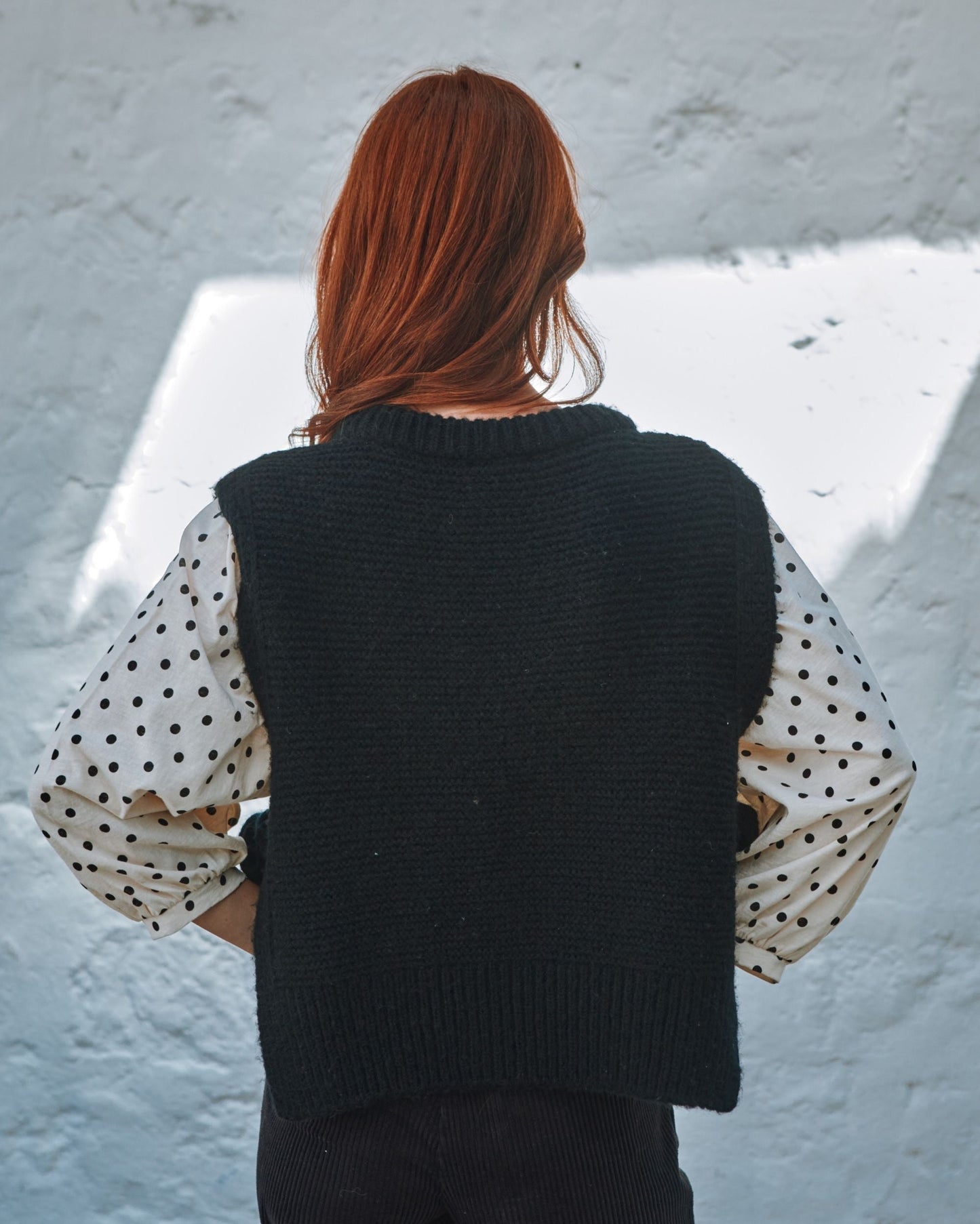 Pull sans manches - À nouer ultra doux noir