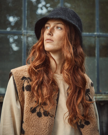 Veste sans manches femme sherpa caramel