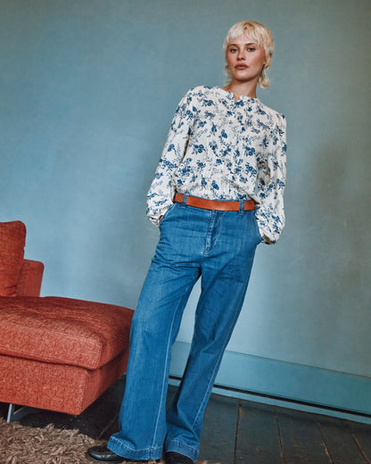 Blouse - Plissé orchid écru