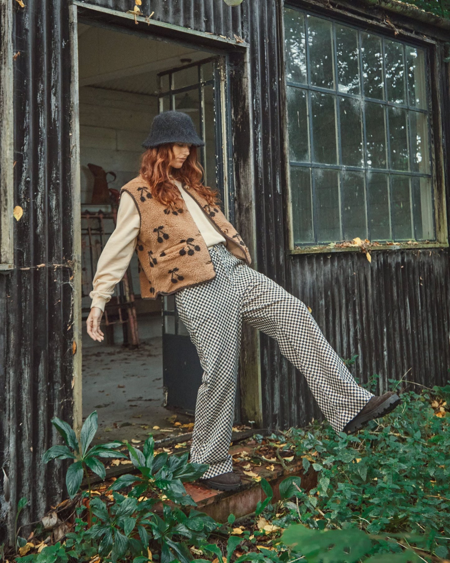 Veste sans manches femme sherpa caramel
