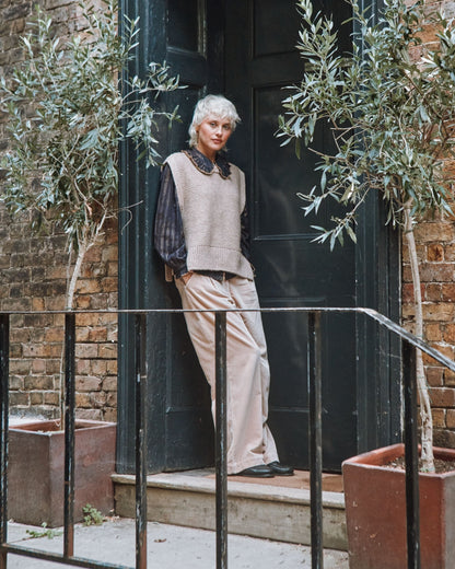 Pull sans manches - À nouer ultra doux beige