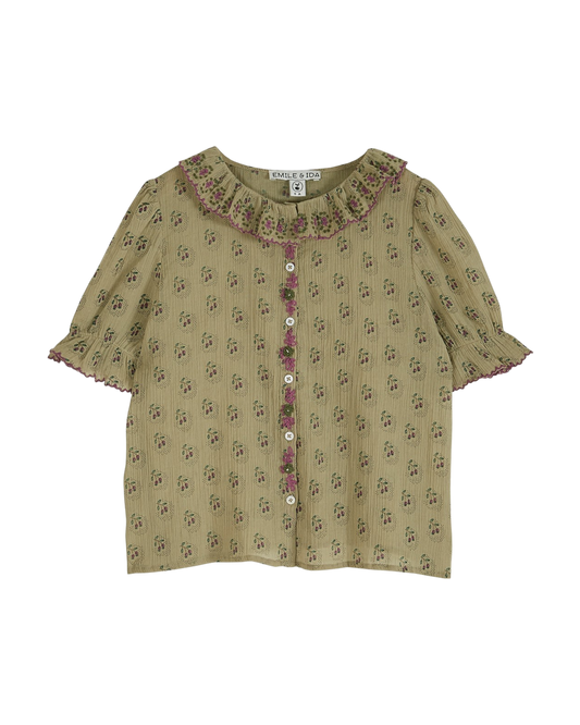 Blouse voile de coton créponné dominotier