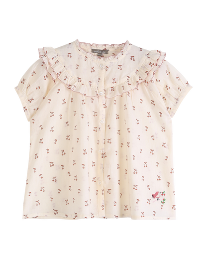 Blouse cerisette écru