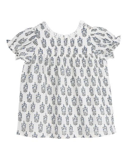 Robe bébé à fleurs écru