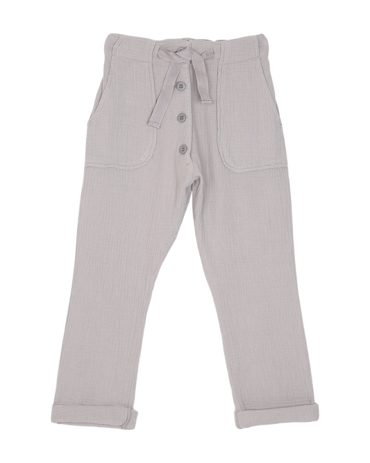 Pantalon gaze de coton argile