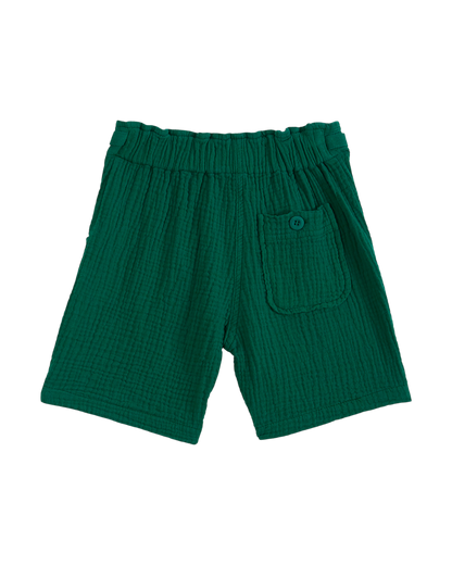 Short double gaze de coton vert