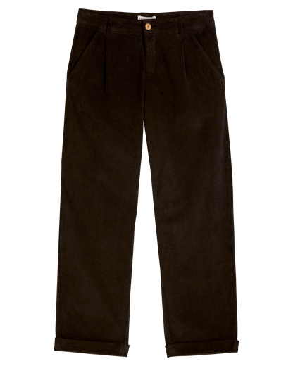 Pantalon wide velours bitume