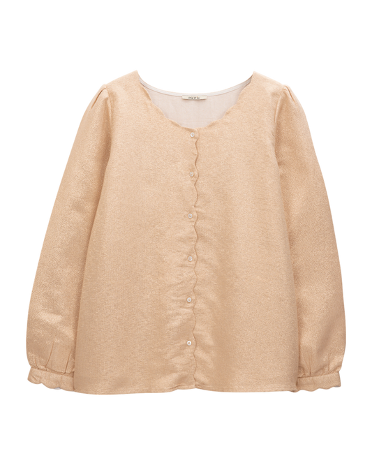 Blouse en voile de coton dorée
