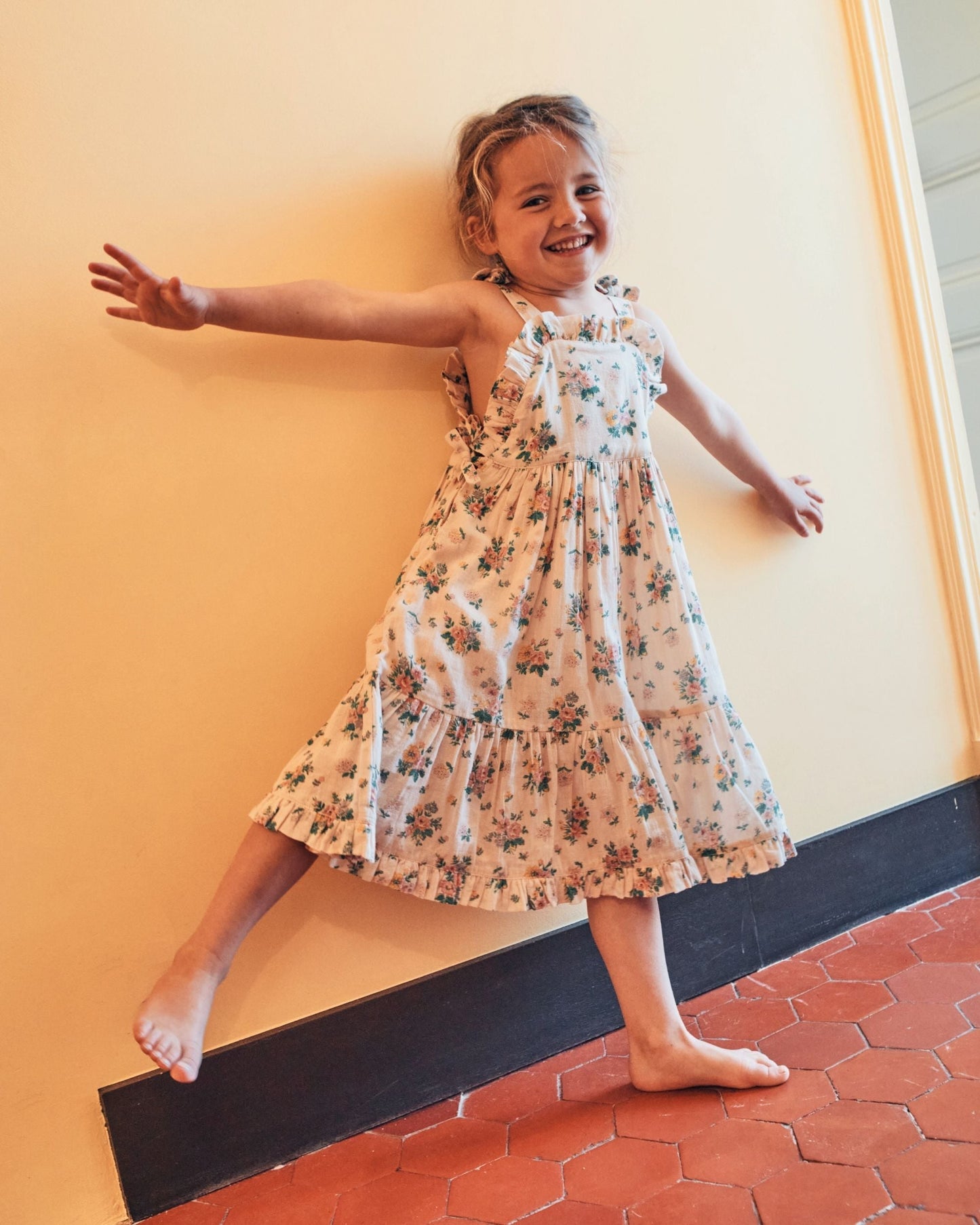 Robe longue printemps rose