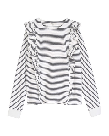 Sweat volanté rayure marine