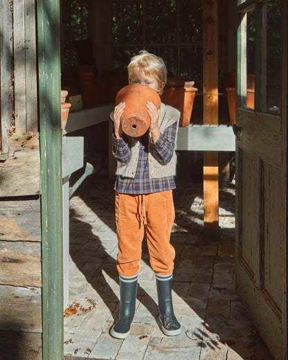 Pantalon velours orange brun