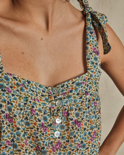 Top coton feuillette