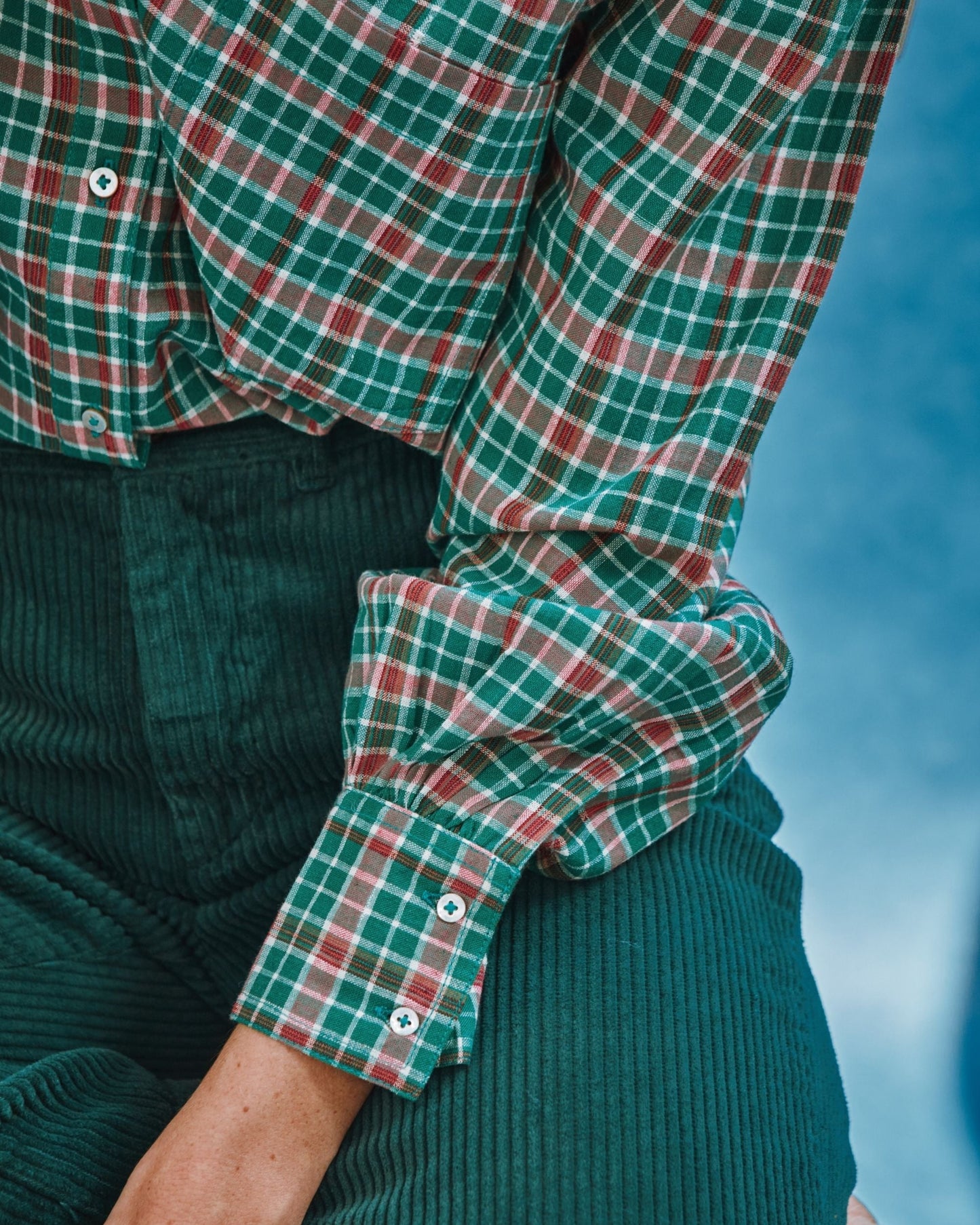 Chemise - Khadi à carreaux vert