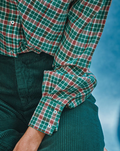 Chemise - Khadi à carreaux vert