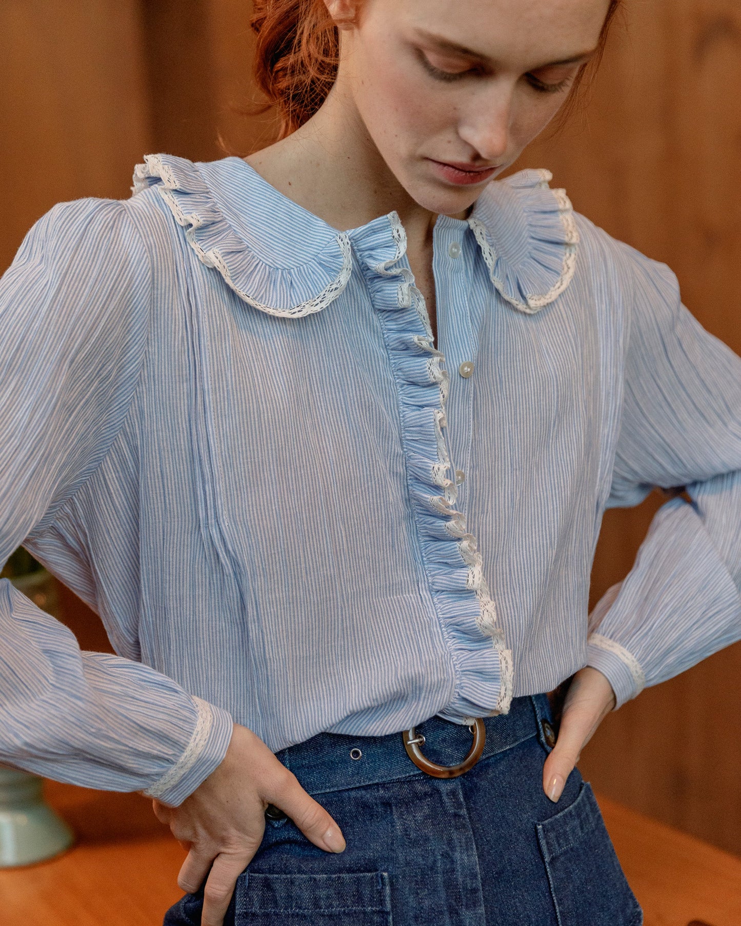 Chemise rayures blanc et bleu