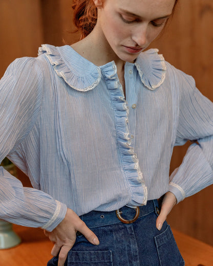 Chemise rayures blanc et bleu