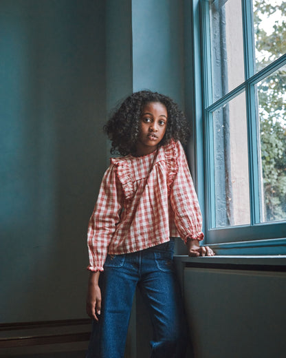 Blouse - Volanté vichy rose