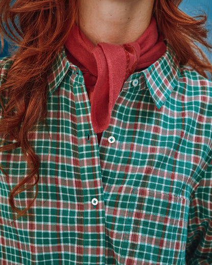 Chemise - Khadi à carreaux vert
