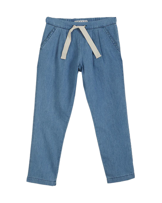 Pantalon chambray bleu