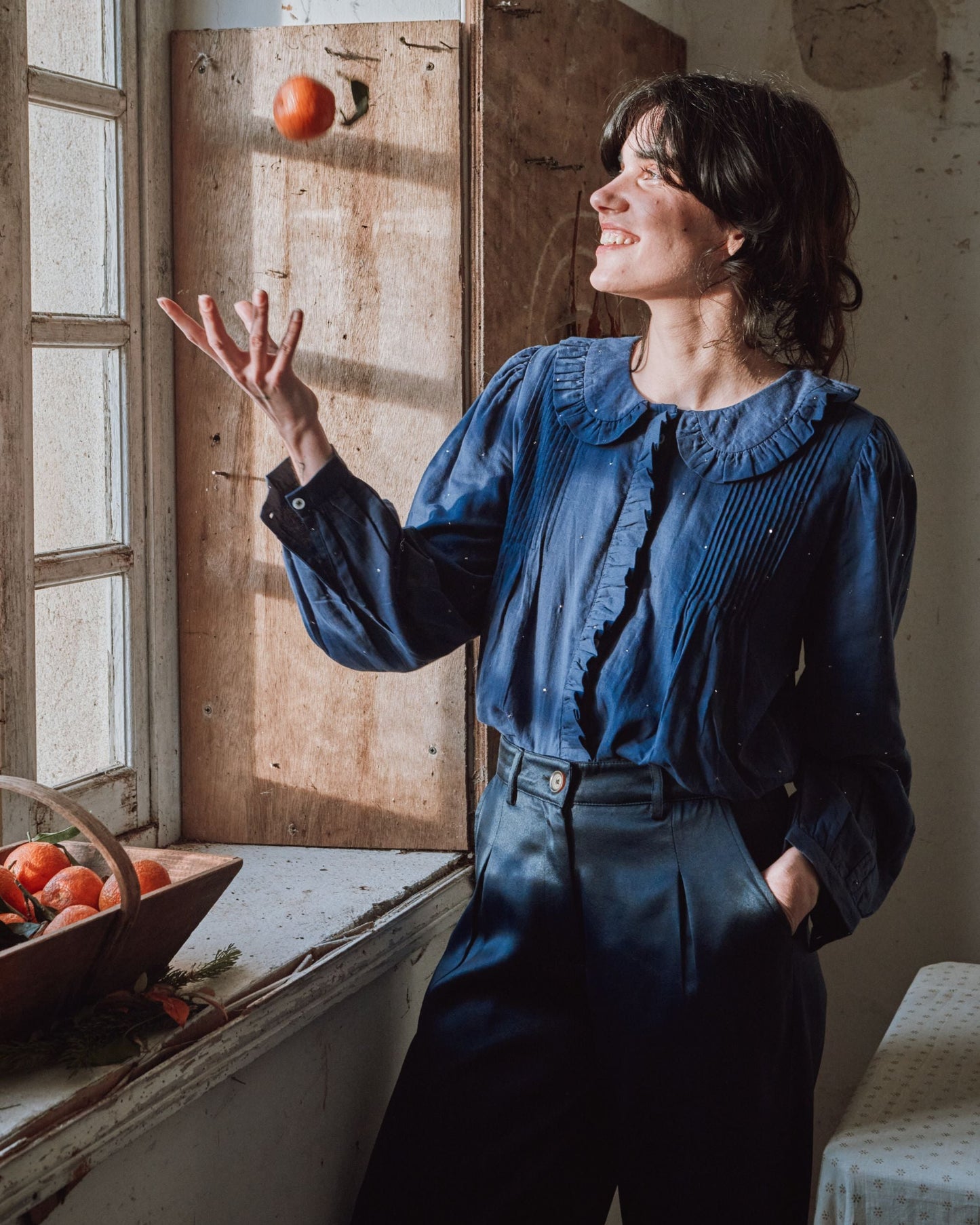 Blouse - Volanté mukesh navy