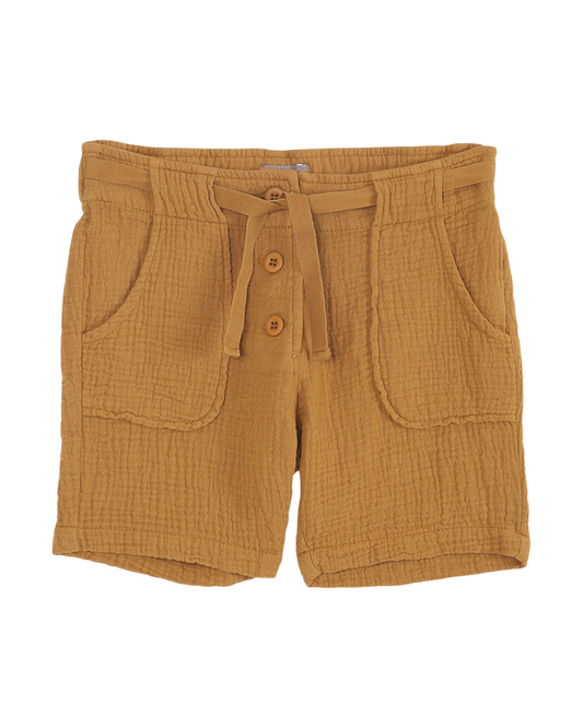 Bermuda gaze de coton caramel
