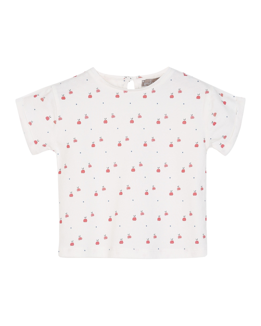 T-shirt écru pommes rouges