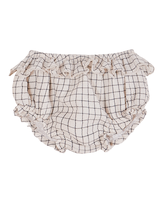 Bloomer carreaux crêpe de coton écru