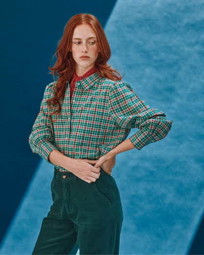 Chemise - Khadi à carreaux vert