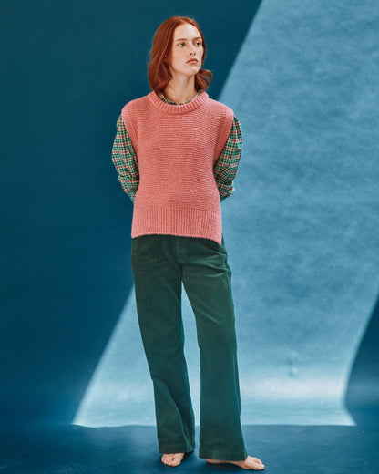Pantalon - Velours cotelé vert forêt