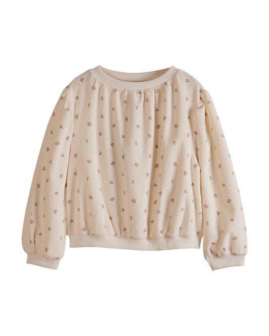 Sweat éponge cassis écru