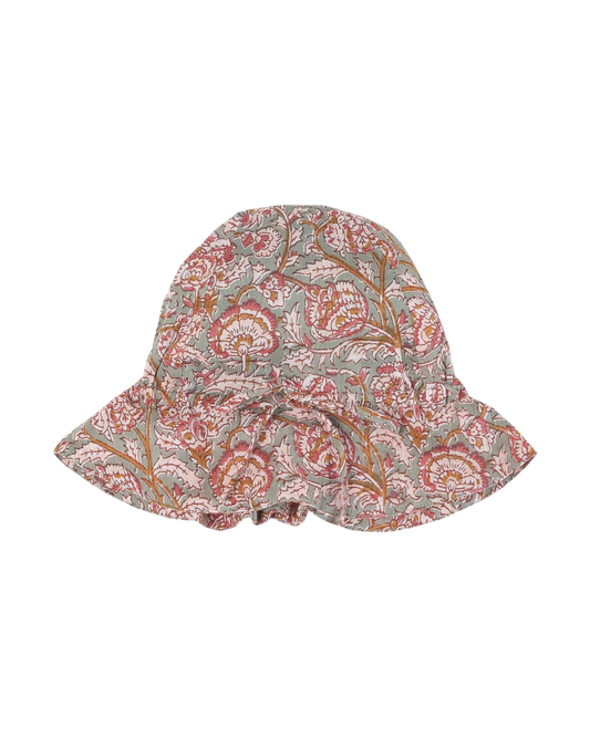 Chapeau à fleurs jade