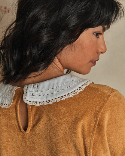Sweatshirt en éponge bio moutarde