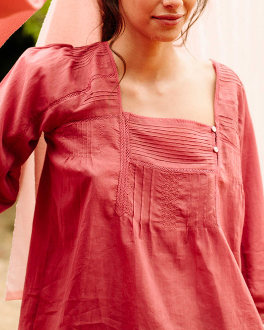 Blouse vintage brique