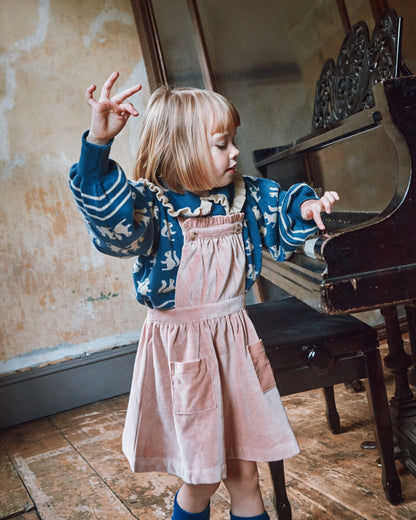 Robe salopette - Velours rose