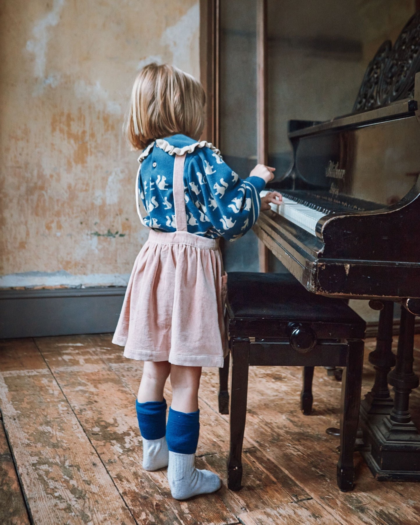 Robe salopette - Velours rose