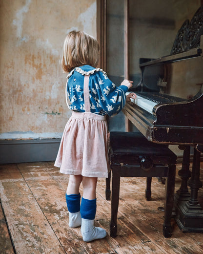 Robe salopette - Velours rose
