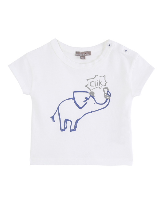 T-shirt éléphant écru
