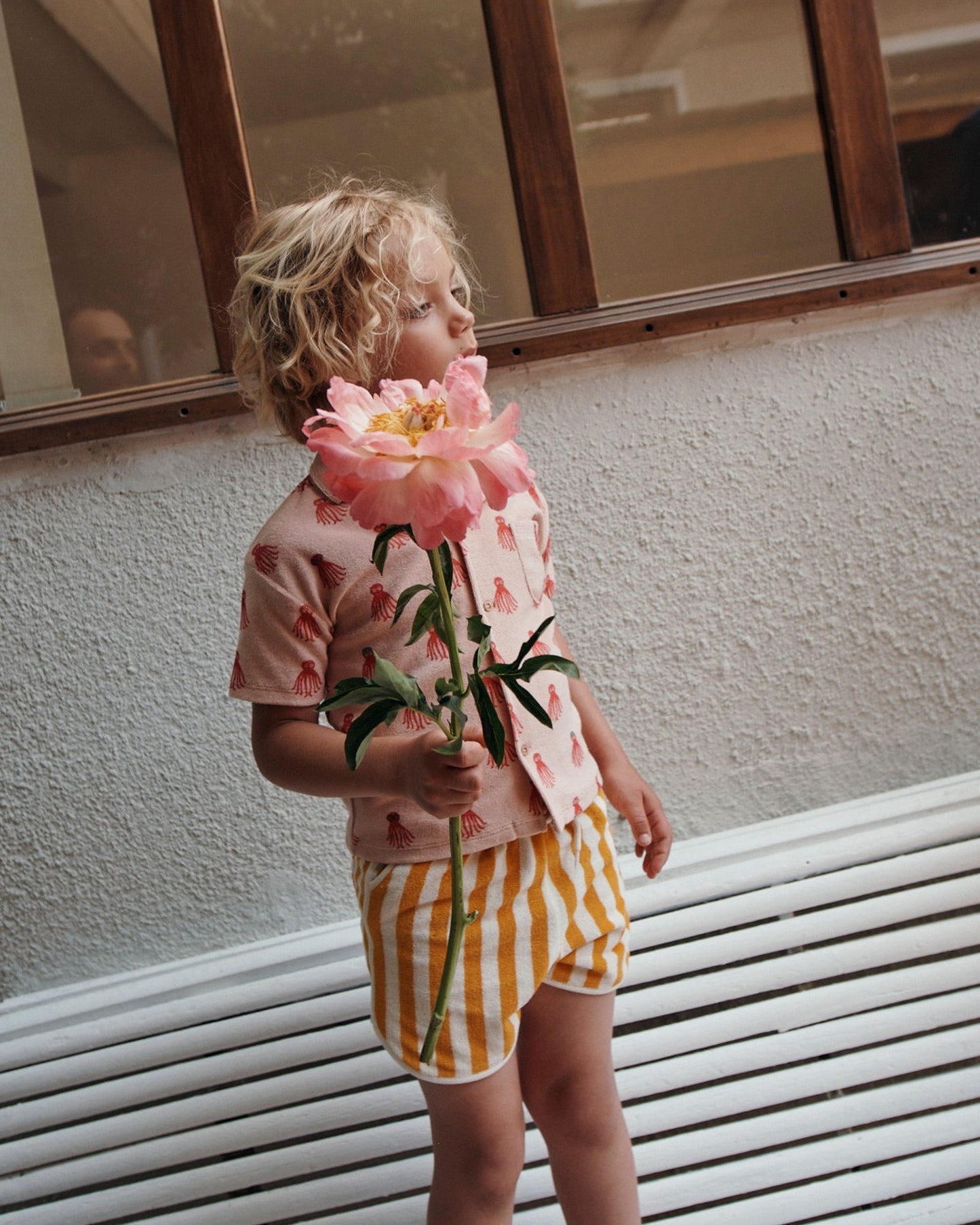 Short éponge rayure soleil