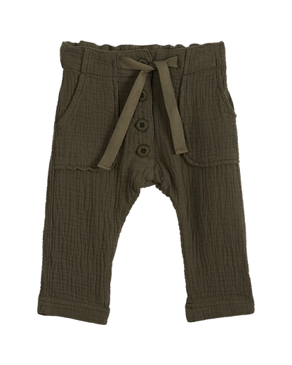 Pantalon double gaze de coton kaki