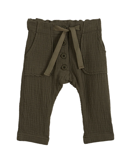 Pantalon double gaze de coton kaki