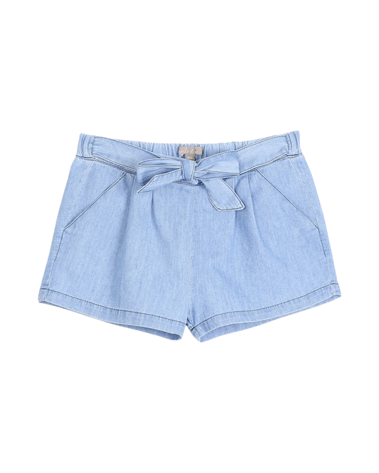 Short fille en chambray