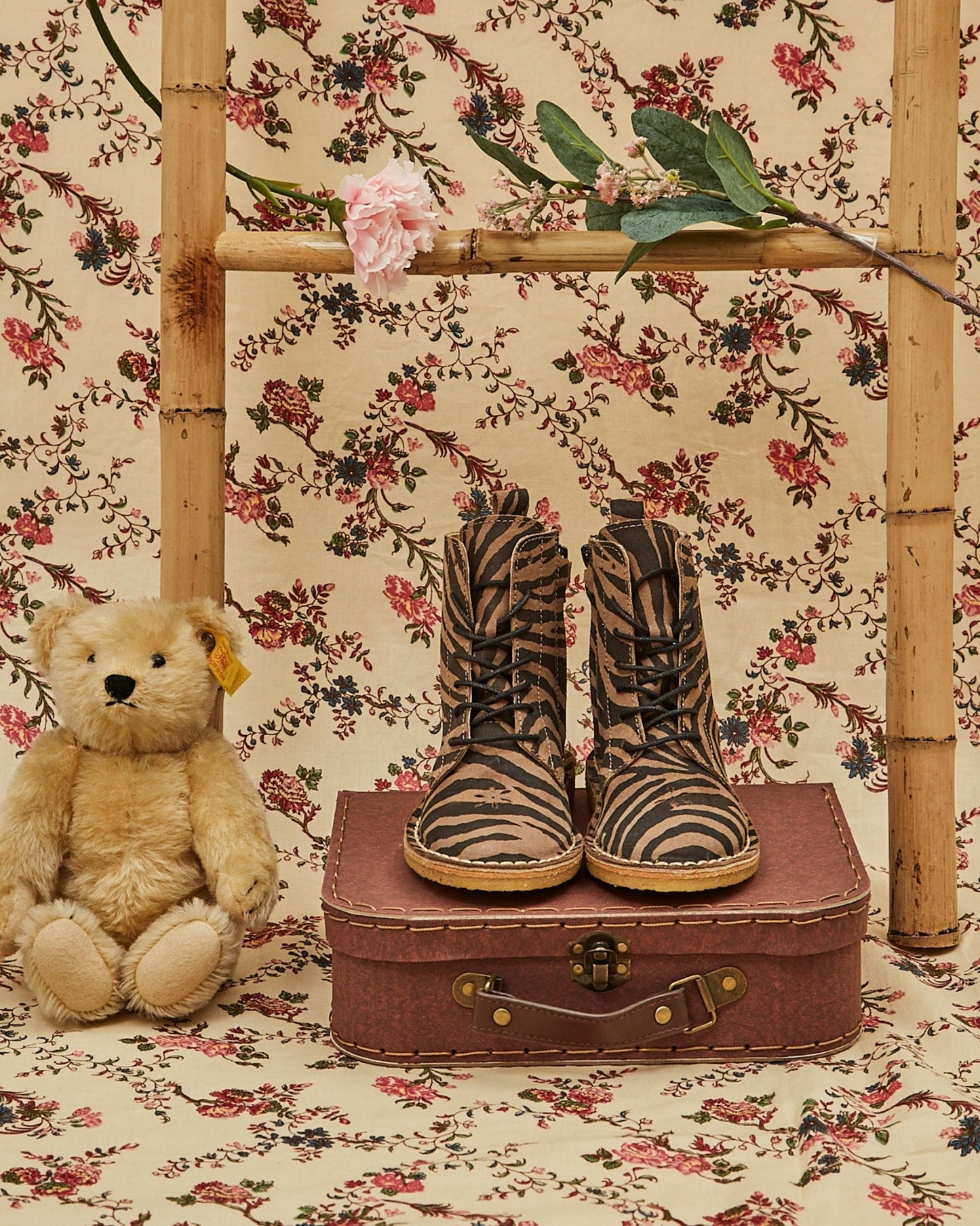 Boots à lacets cuir tigre