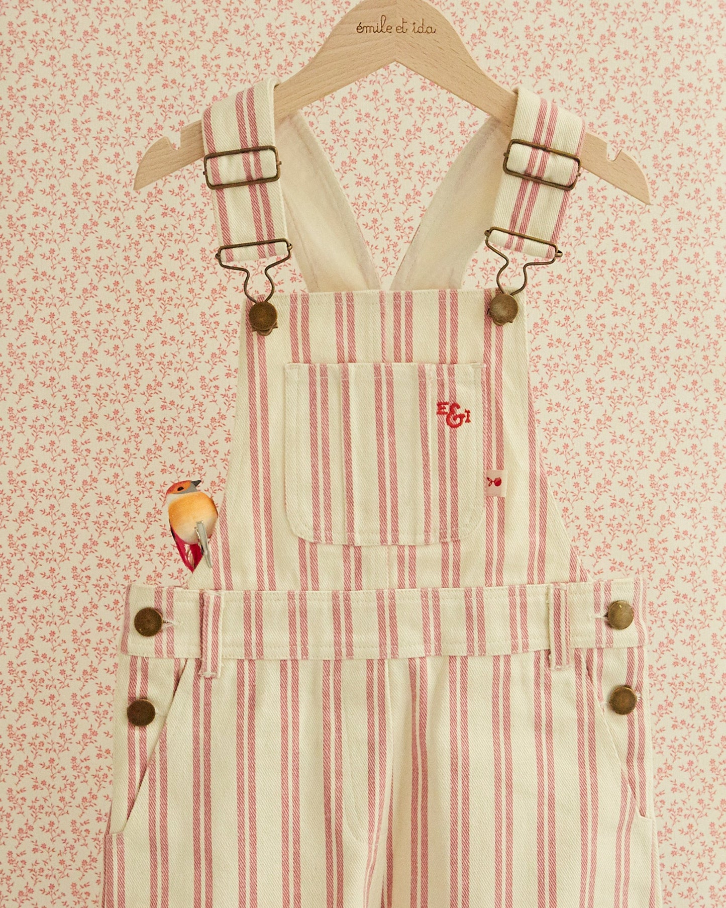 Salopette rayure rose