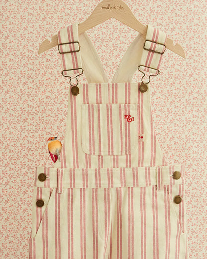 Salopette rayure rose