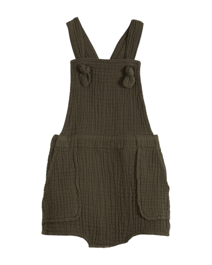 Salopette double gaze de coton kaki