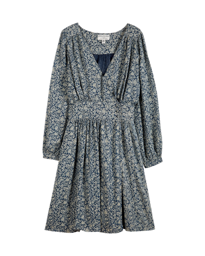 Robe viscose floral bleu foncé
