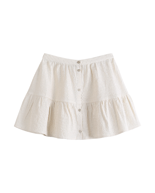 Jupe à rayures lurex écru